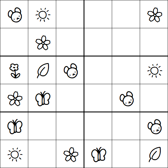Kids Sudoku 6x6 - Easy