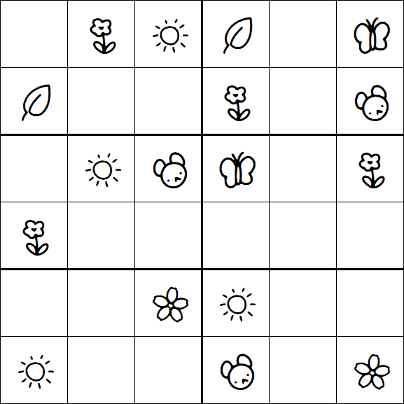 Kids Sudoku 6x6 - Easy