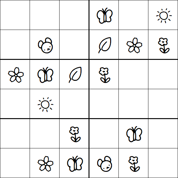 Kids Sudoku 6x6 - Easy