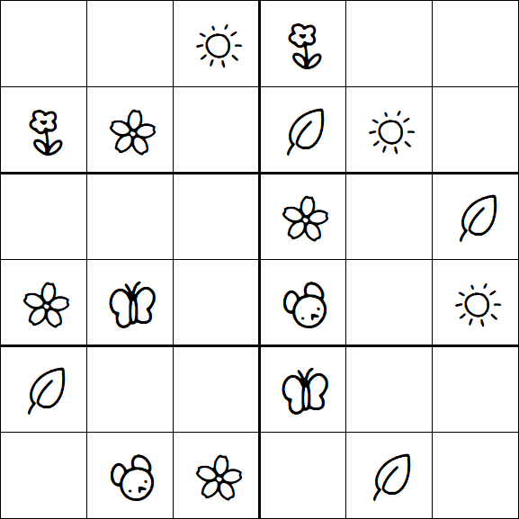 Kids Sudoku 6x6 - Easy