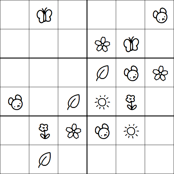 Kids Sudoku 6x6 - Easy