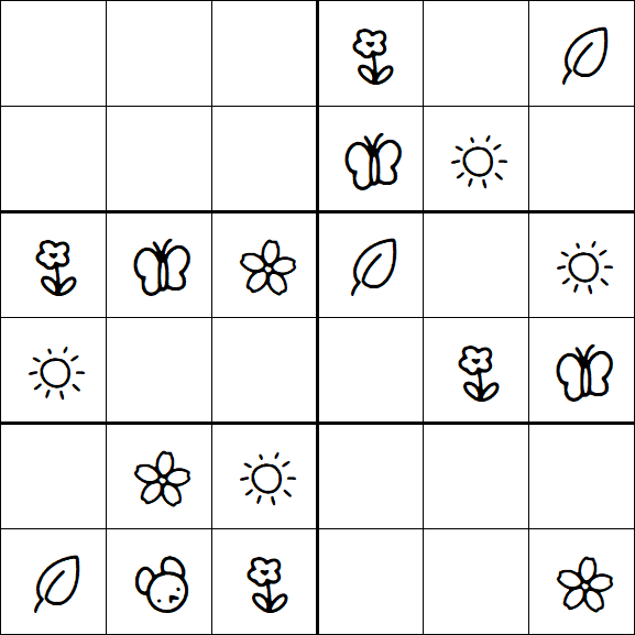 Kids Sudoku 6x6 - Easy