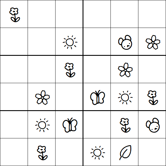 Kids Sudoku 6x6 - Easy