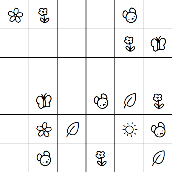 Kids Sudoku 6x6 - Easy