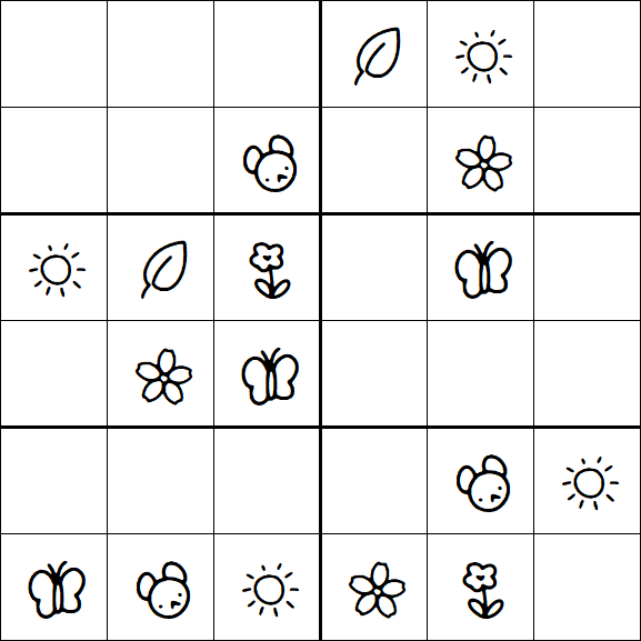 Kids Sudoku 6x6 - Easy