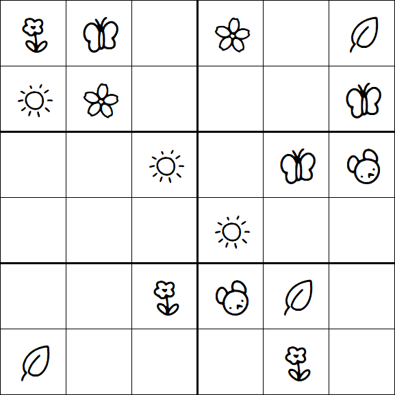 Kids Sudoku 6x6 - Easy