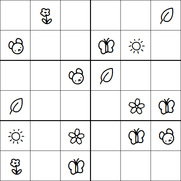 Kids Sudoku 6x6 - Simple