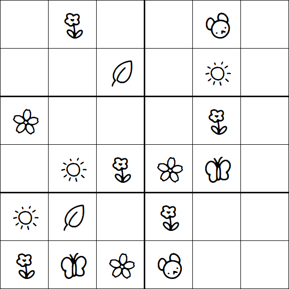 Kids Sudoku 6x6 - Simple