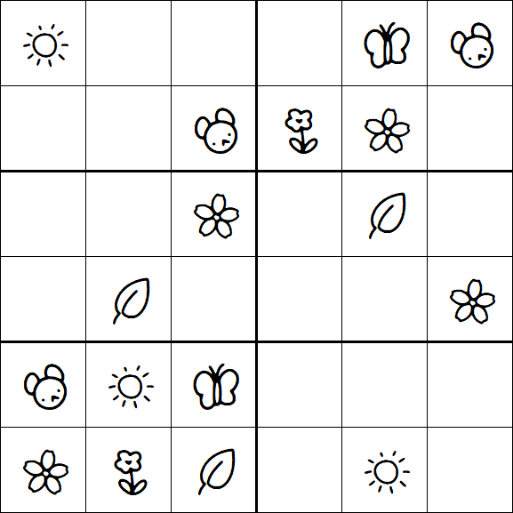 Kids Sudoku 6x6 - Simple