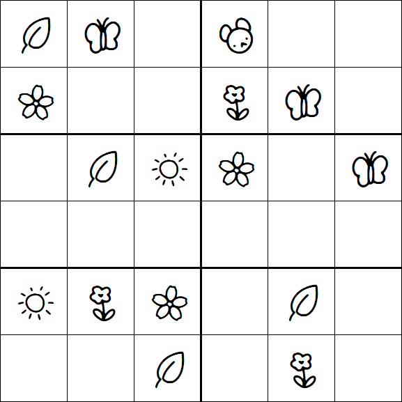 Kids Sudoku 6x6 - Simple