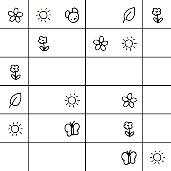 Kids Sudoku 6x6 - Simple