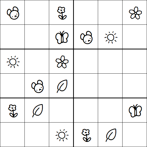 Kids Sudoku 6x6 - Easy