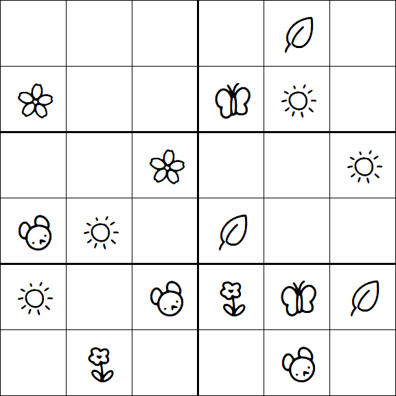 Kids Sudoku 6x6 - Simple