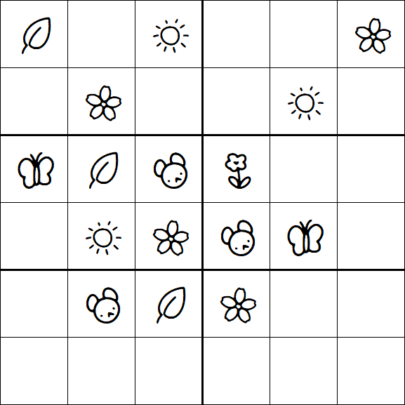 Kids Sudoku 6x6 - Easy