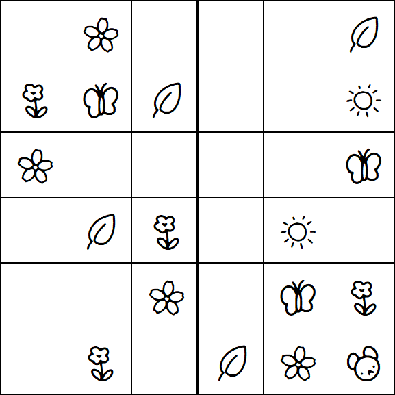 Kids Sudoku 6x6 - Simple