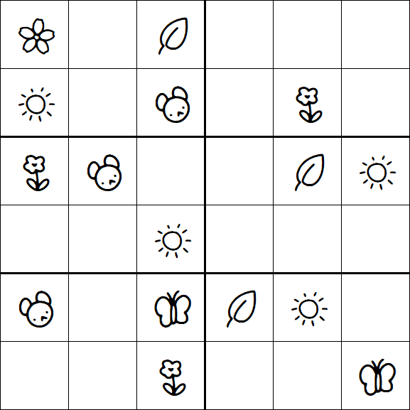 Kids Sudoku 6x6 - Simple