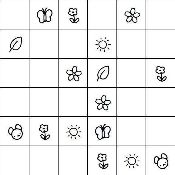 Kids Sudoku 6x6 - Simple