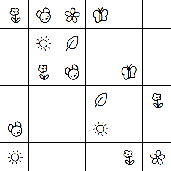 Kids Sudoku 6x6 - Simple