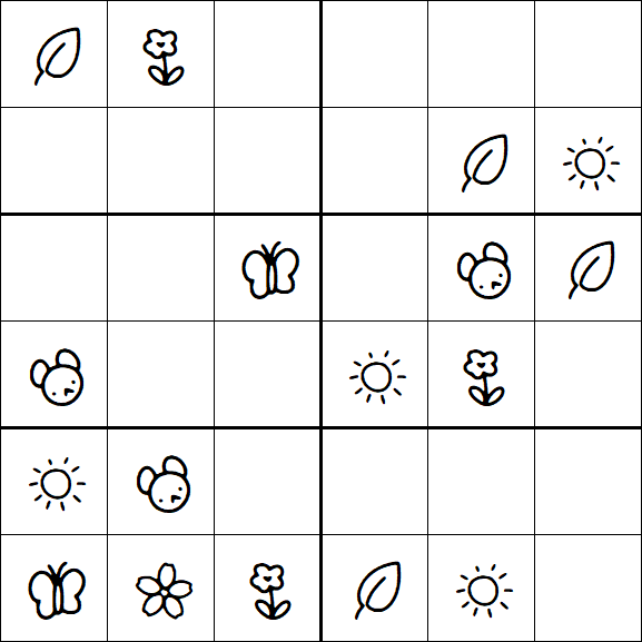 Kids Sudoku 6x6 - Easy