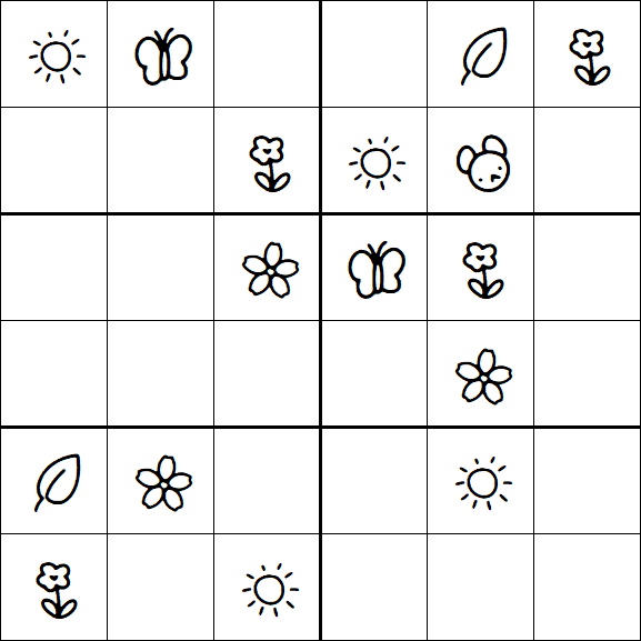 Kids Sudoku 6x6 - Simple