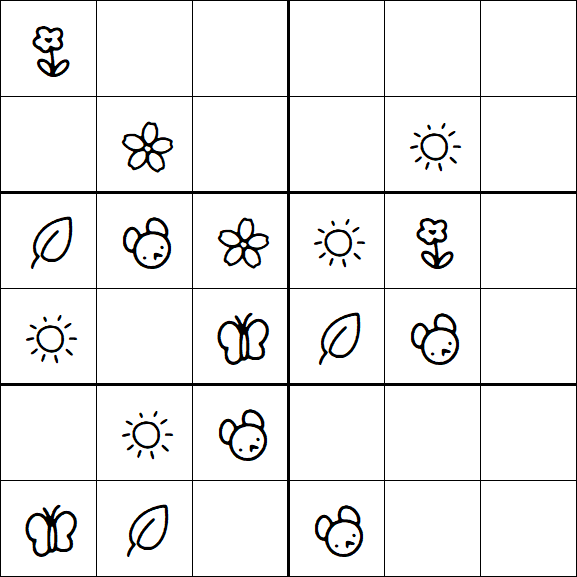 Kids Sudoku 6x6 - Simple