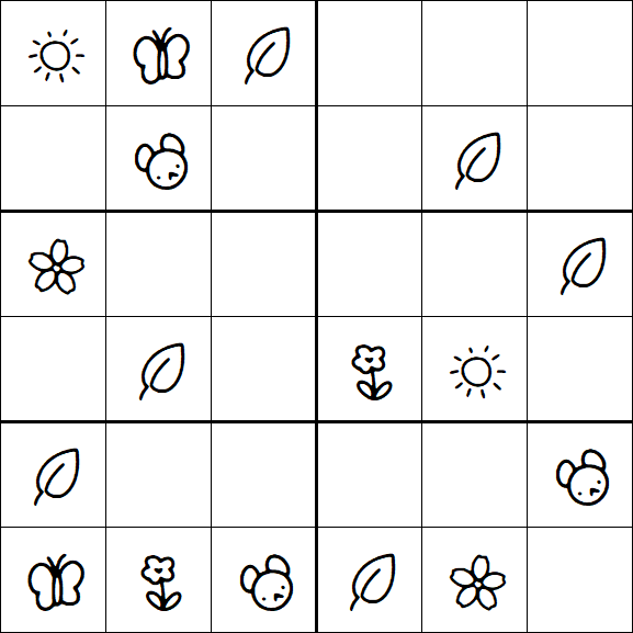 Kids Sudoku 6x6 - Simple