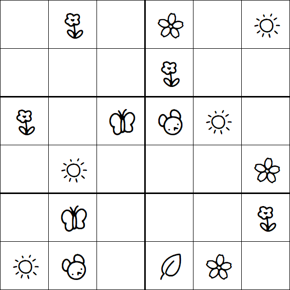 Kids Sudoku 6x6 - Simple