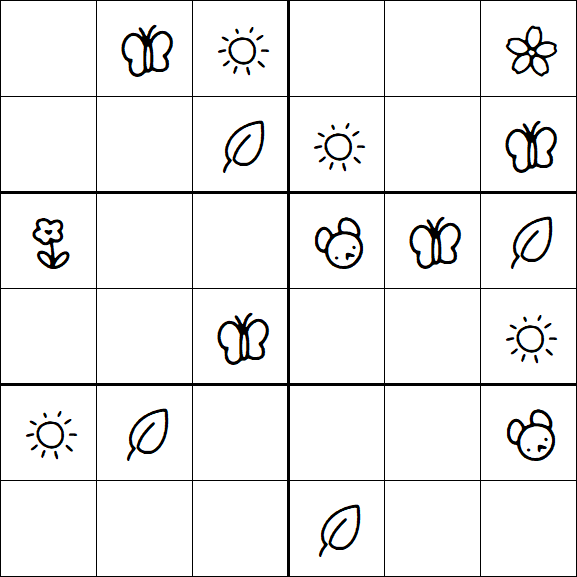 Kids Sudoku 6x6 - Simple