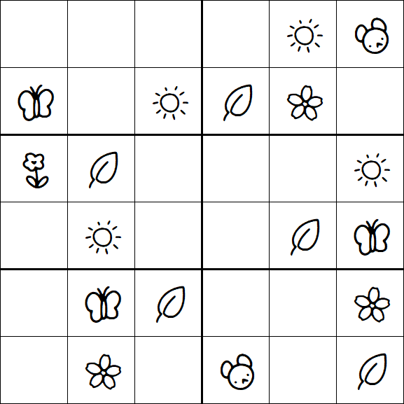 Kids Sudoku 6x6 - Simple