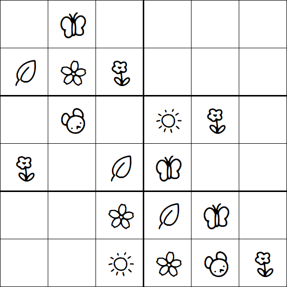 Kids Sudoku 6x6 - Simple