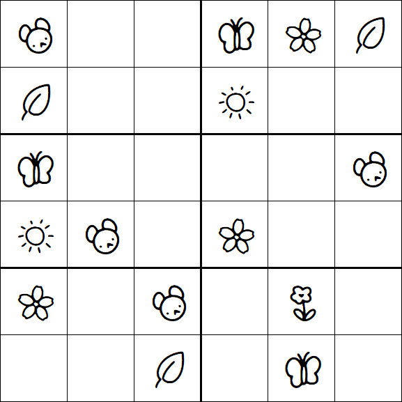 Kids Sudoku 6x6 - Easy