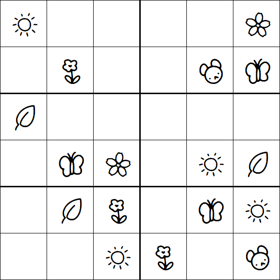 Kids Sudoku 6x6 - Simple