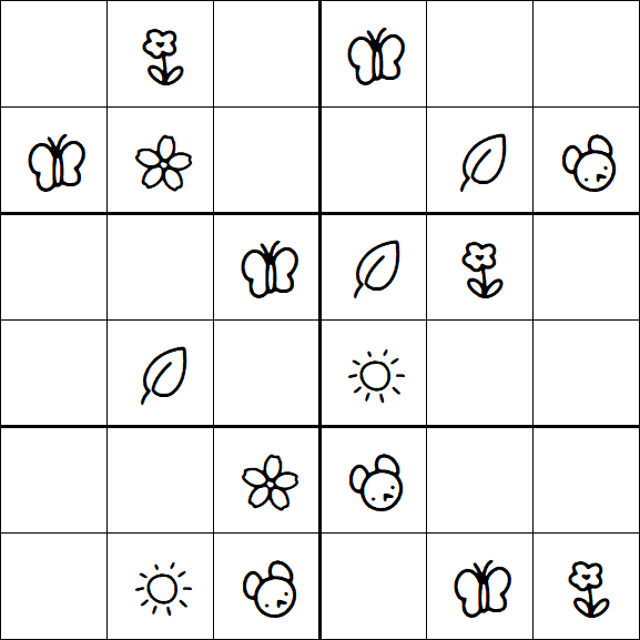 Kids Sudoku 6x6 - Simple