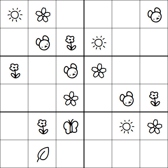 Kids Sudoku 6x6 - Simple