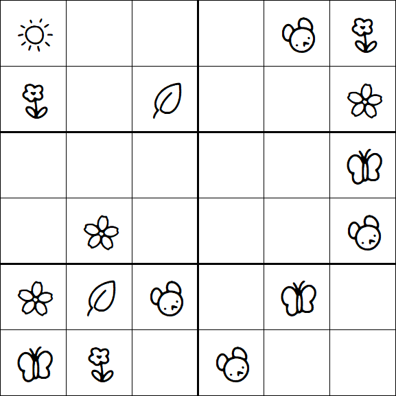 Kids Sudoku 6x6 - Simple