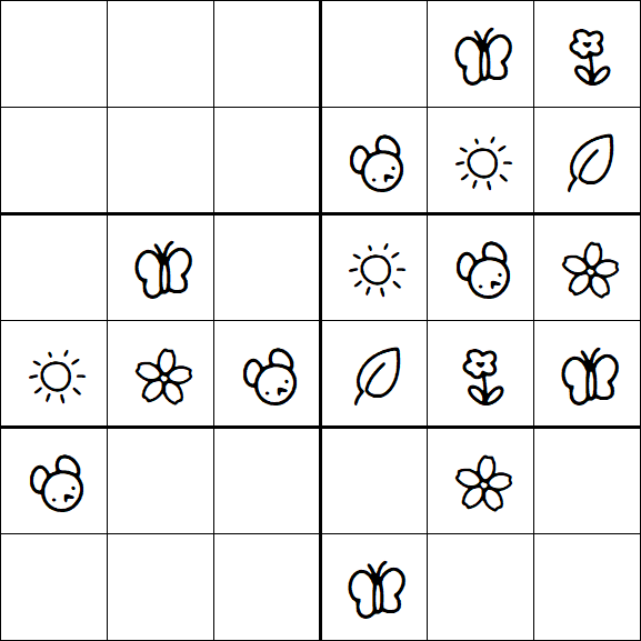 Kids Sudoku 6x6 - Simple