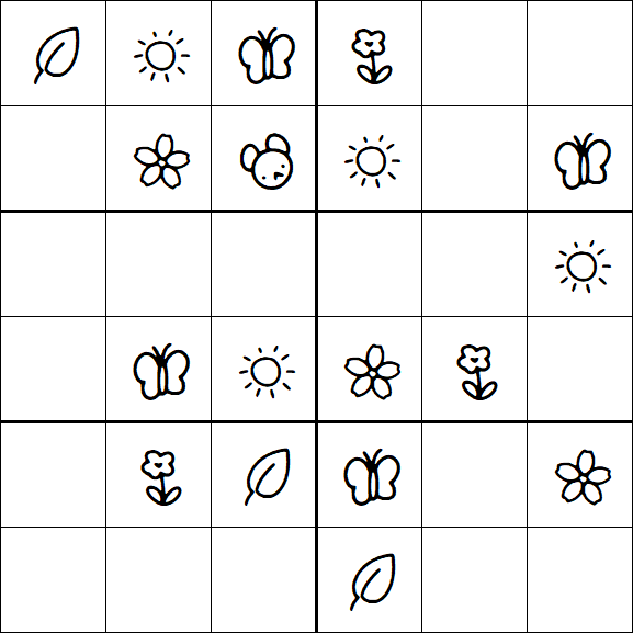 Kids Sudoku 6x6 - Simple