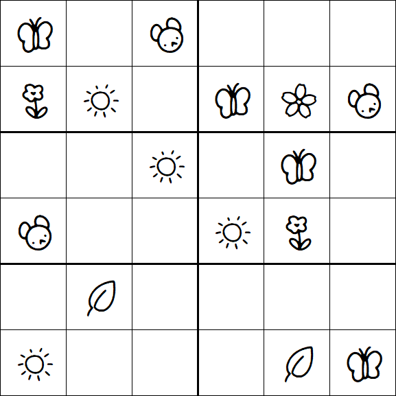 Kids Sudoku 6x6 - Simple