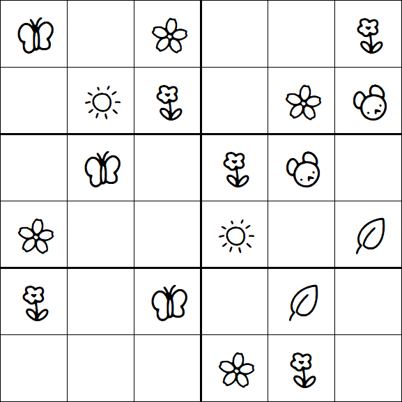 Kids Sudoku 6x6 - Simple