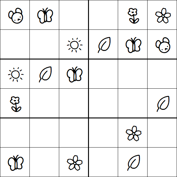 Kids Sudoku 6x6 - Simple