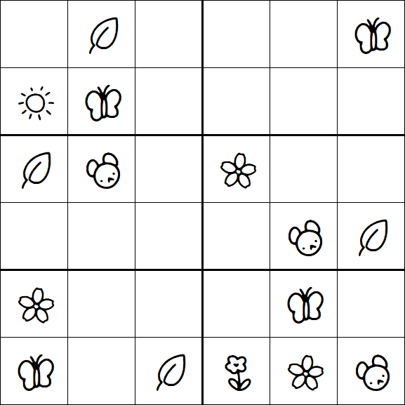 Kids Sudoku 6x6 - Simple