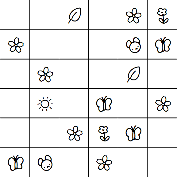 Kids Sudoku 6x6 - Simple