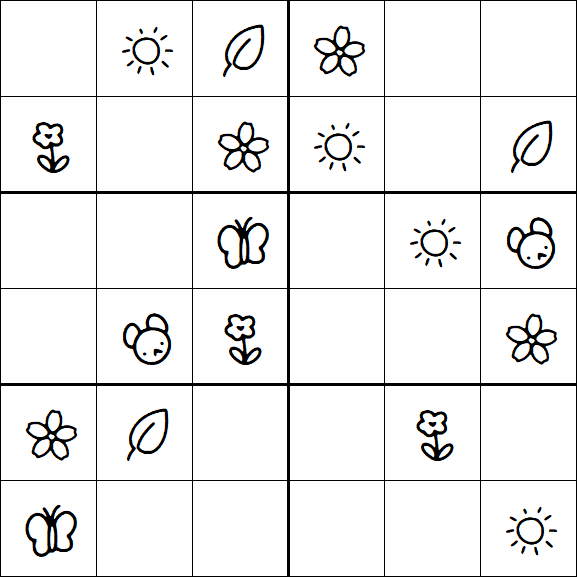 Kids Sudoku 6x6 - Simple