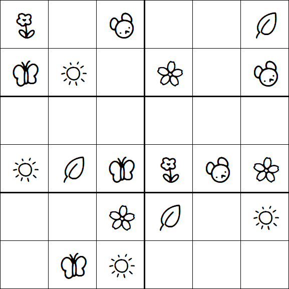 Kids Sudoku 6x6 - Simple