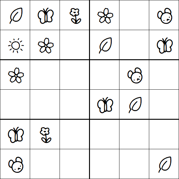 Kids Sudoku 6x6 - Simple