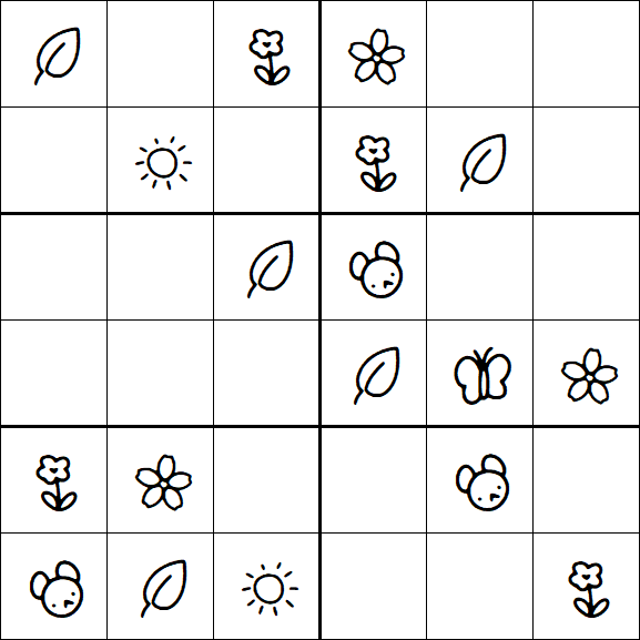 Kids Sudoku 6x6 - Simple