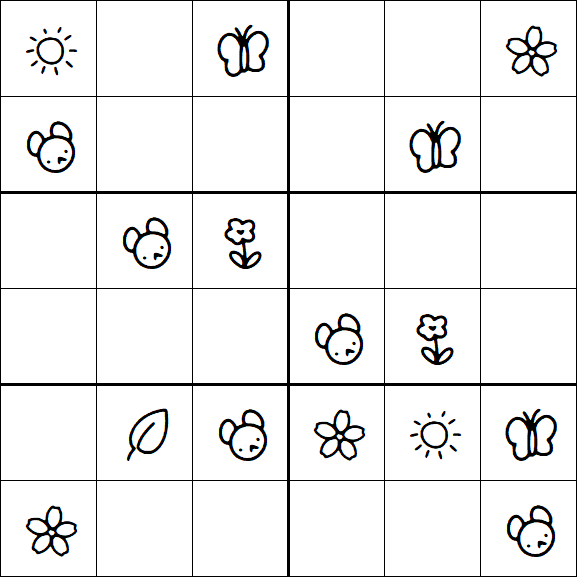 Kids Sudoku 6x6 - Simple