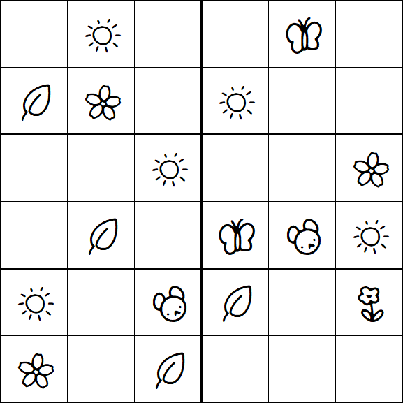 Kids Sudoku 6x6 - Simple