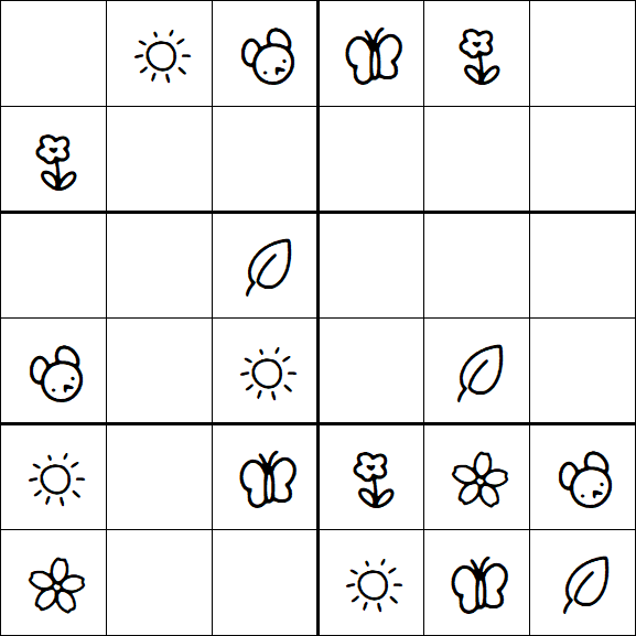 Kids Sudoku 6x6 - Simple