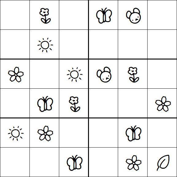 Kids Sudoku 6x6 - Simple